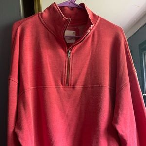 So large fleece 1/2 zip coral color